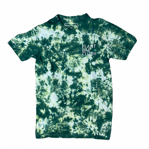 Tie Dye "plant bae club" T-Shirt - Forest Green